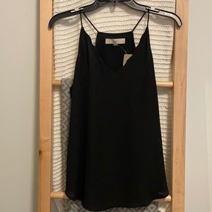 Ann Taylor Loft Scallop Blouse Black Dressy S